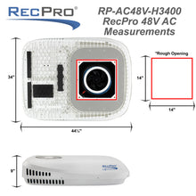 Load image into Gallery viewer, RecPro 48V Air Conditioner with Heat Pump - 13,500 BTU